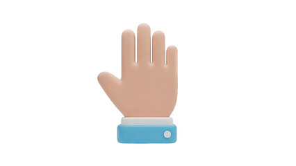 Obraz premium 3D Hand Gesture Icon: Stop or High Five