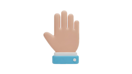 3D Hand Gesture Icon: Stop or High Five