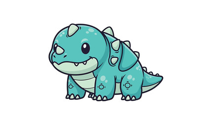 Obraz premium Adorable Cartoon Ankylosaurus Character with Spikes and Friendly Expression.