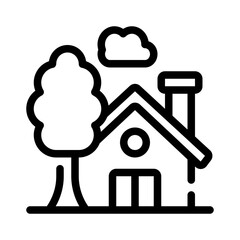 housing complex line icon