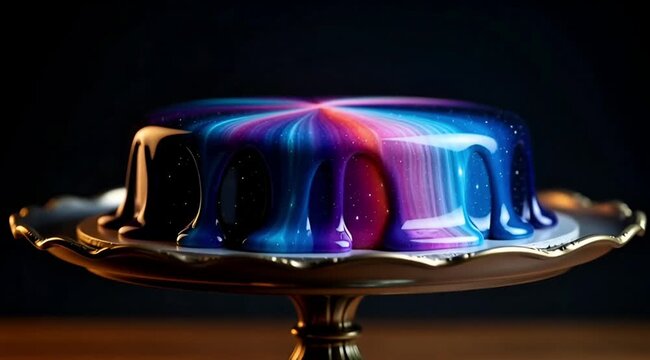 Modern Pastry Art: Spiral Galaxy Mirror Glaze Dessert