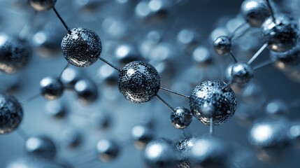 Abstract metallic molecular structure science background