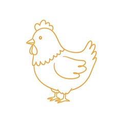 Simple line drawing depicts a domestic fowl in profile view