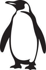 Penguin Silhouette &ndash; Standing Penguin Vector Black on White