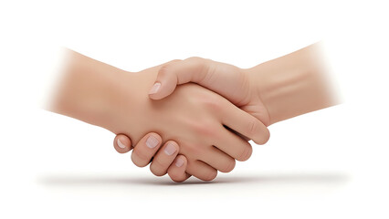 Professional business handshake isolated on white background symbolizing partnership, agreement, trust, collaboration, and corporate success