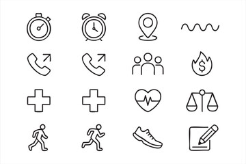 Fototapeta premium Communication and Control Icons for Web and App UI