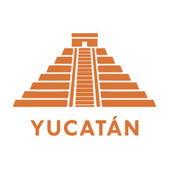Yucat&aacute;n Mexico Mayan Pyramid Icon