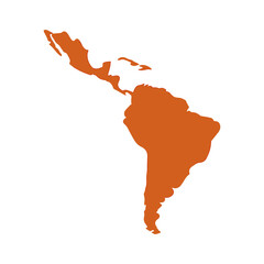 Latin America Map Silhouette
