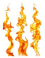 Three Flames Dancing - A Fiery Trio of Orange and Yellow.