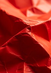 Intense  photograph captures the deep texture and folded layers of vibrant red material