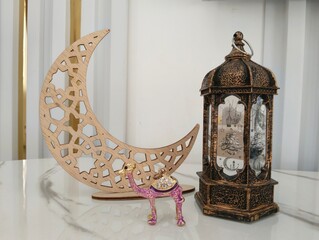 Ramadan lantern with crescent moon 