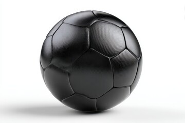 Simple black soccer ball resting on a smooth surface, perfect for practice or recreational play