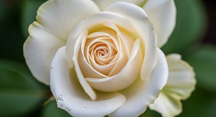 Close up shot captures intricate detail of a creamy white bloom centered in the frame