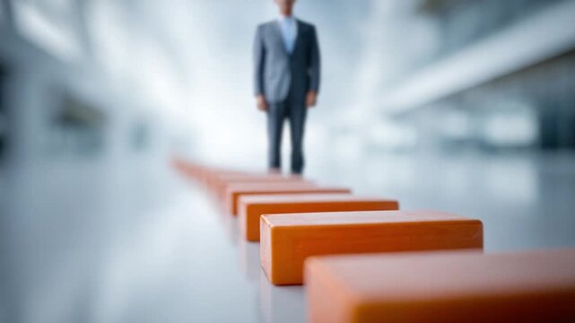Pathways to Progress: A visionary stands at the forefront of innovation, charting a course on a path of growth and strategic direction. A metaphorical representation of a long-term goal