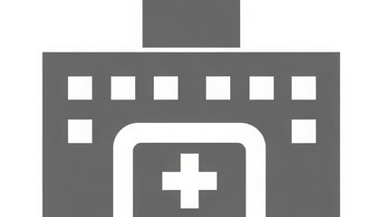 Obraz premium A medical building with a cross symbol on the front door