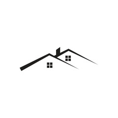 roof logo icon illustration flat 