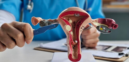 Gynecological surgery for women closeup