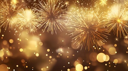 Fototapeta premium Glowing fireworks dark night high resolution picture