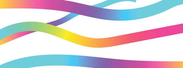 Obraz premium Abstract colorful hand drawn bold curved squiggles and wavy lines. Curly thick brush strokes with loops symbol.