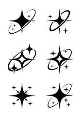 Black starburst and sparkle white shine glitter