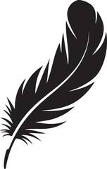 Obraz premium Feather Silhouette – Feather Vector Black on White”