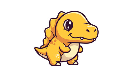 Adorable Cartoon Dinosaur Character Illustration with Playful Design.