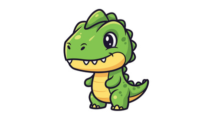 Fototapeta premium Adorable Cartoon Dinosaur Character Illustration with Playful Design.