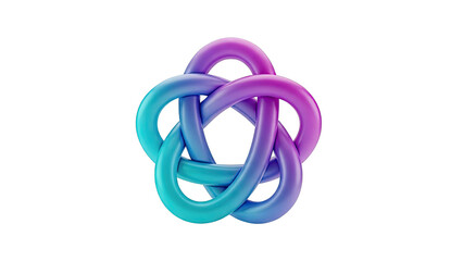 Gradient Interlocking Rings Abstract Symbol