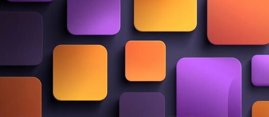 Abstract Background of Rounded Squares in Purple and Orange.