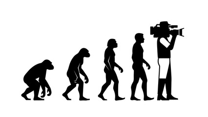 Human Evolution Silhouette Sequence – From Ape to Modern Man Vector Illustration © MST RIPA KHATUN