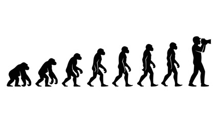 Human Evolution Silhouette Sequence – From Ape to Modern Man Vector Illustration © MST RIPA KHATUN