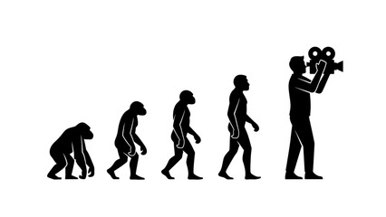 Human Evolution Silhouette Sequence – From Ape to Modern Man Vector Illustration © MST RIPA KHATUN