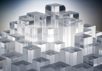 Obraz premium Abstract translucent blocks composition showcases clarity and structure