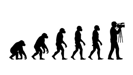 Human Evolution Silhouette Sequence – From Ape to Modern Man Vector Illustration © MST RIPA KHATUN
