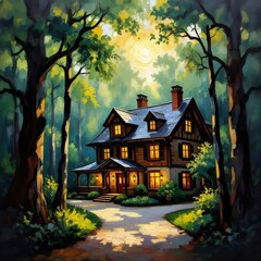 Forest Hotel Exterior &ndash; Oil Art Landscape