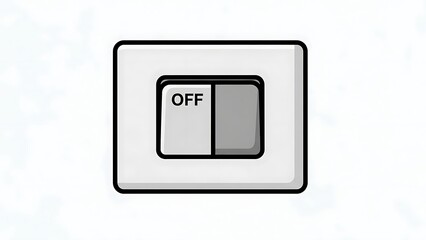 Light Switch in Off Position on White.