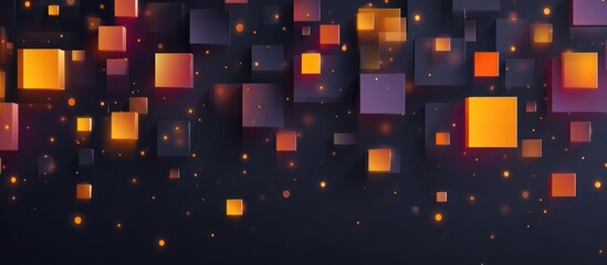 Abstract glowing cubes in dark background.