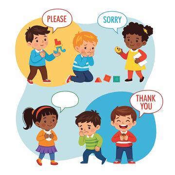 Children Learning Manners: Please, Sorry, Thank You & Sharing