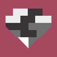 Obraz premium pixel art heart love symbol for digital gaming and retro design