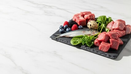 Assortment of high-quality protein and superfoods: Ketogenic ingredients/高品質なタンパク質とスーパーフードの盛り合わせ：ケトジェニック食材