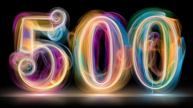 a dynamic display of vibrant neon digits flowing in a mesmerizing pattern against a black backdrop in a hitech data visualization setting - Powered by Adobe