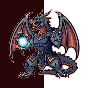 Dragon Priest Esport Mascot Logo Vector