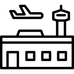 airport icon illustration design with outline