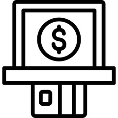 atm icon illustration design with outline