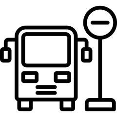 bus stop icon illustration design with outline