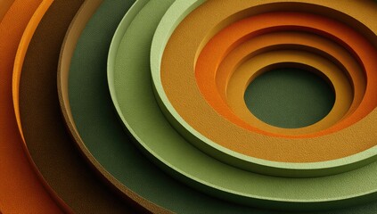 Fototapeta premium Abstract concentric circles in warm earthy tones