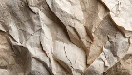 Close-up crumpled kraft paper texture