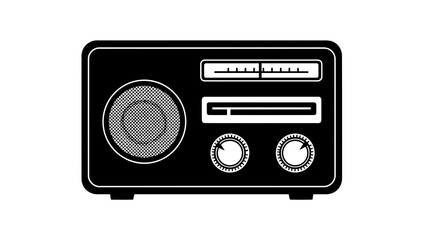 Obraz premium Vintage radio illustration on white background