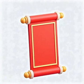 Red scroll with golden frame