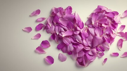 Obraz premium Heart Shape Created with Delicate Lavender Petals on a Soft Background for Romantic and Love Themes